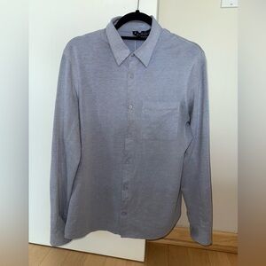 Lululemon Commission Long Sleeve Button-Up Shirt - Harbor Blue/White, Size M